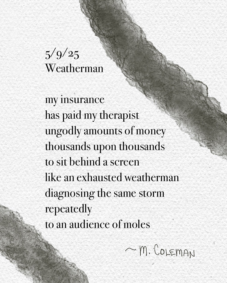 Catching up (it’s been awhile), I was published, a poem (Weatherman ...
